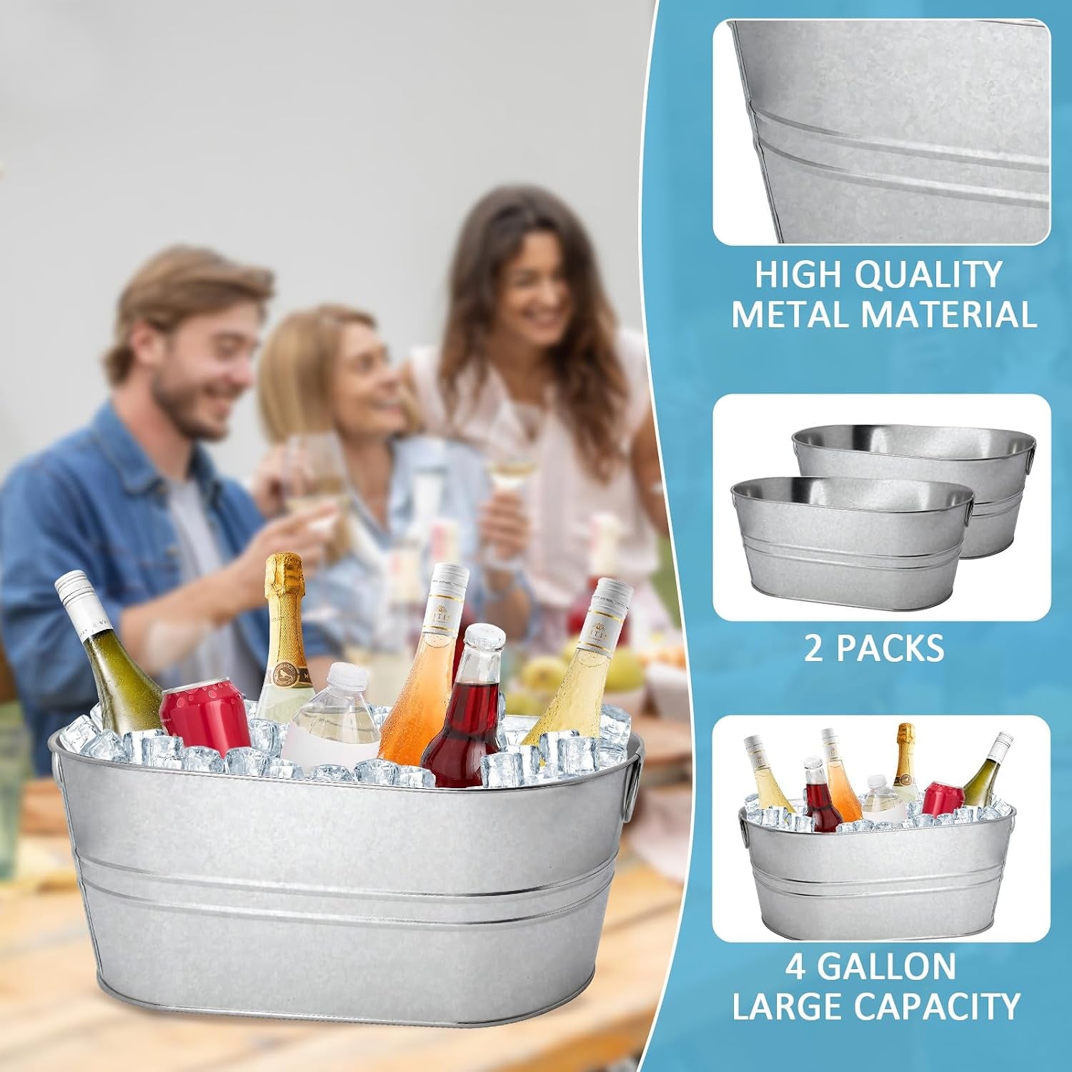 2-pack-4-gallon-galvanized-tub-ice-buckets-for-parties-portable-beverage-tub-with-handles-champagne-bucket-metal-ice-buckets-for-cocktail-bar-with-ice-scoop