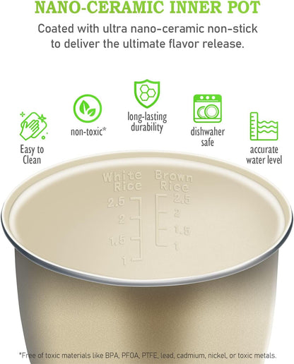 Mini Rice Cooker, 1.2L with Ceramic-Coated Pot, 2.5-Cup Uncooked | Food Steamer, 12-Hour Delay Timer, Compact Size for 1-2 People, for Rice, Grains, Oatmeal, Dorm Rooms and Travel4