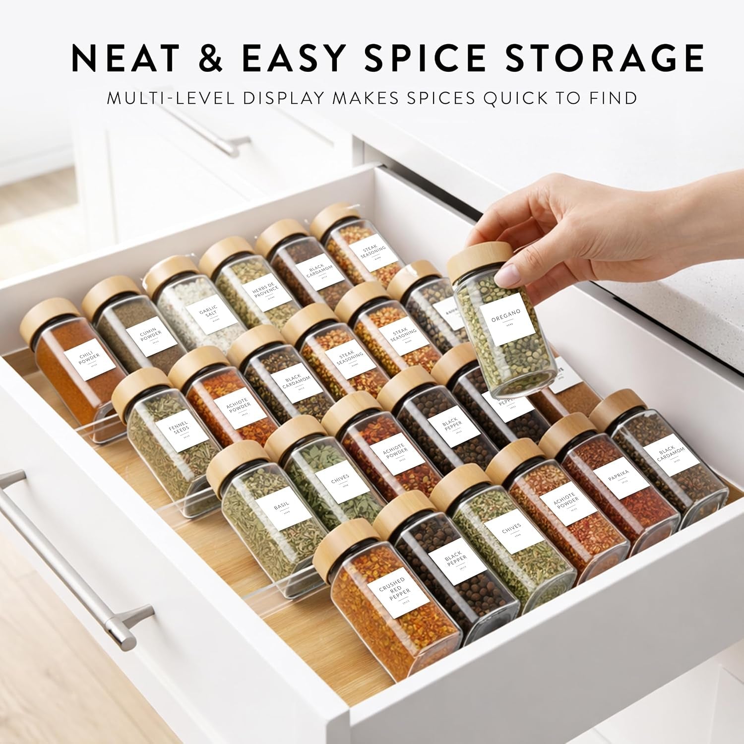 acrylic-spice-drawer-organizer-4-pk-expandable-13-26-acrylic-spice-rack-for-drawer-seasoning-organizer-tray-shelf-stackable-4-tier-herb-jar-rack-insert-for-kitchen-cabinet-herb-jars-not-included