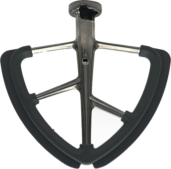 Replacement Stainless Steel Flat Beater with with Silicone Edges Scraper, Compatible with All Kitchenaid 4.5 and 5 Quart Tilt-Head Stand Mixers.Models K45, K45SS, KSM75, KSM85PS, KSM88PS, KSM90, Etc.3