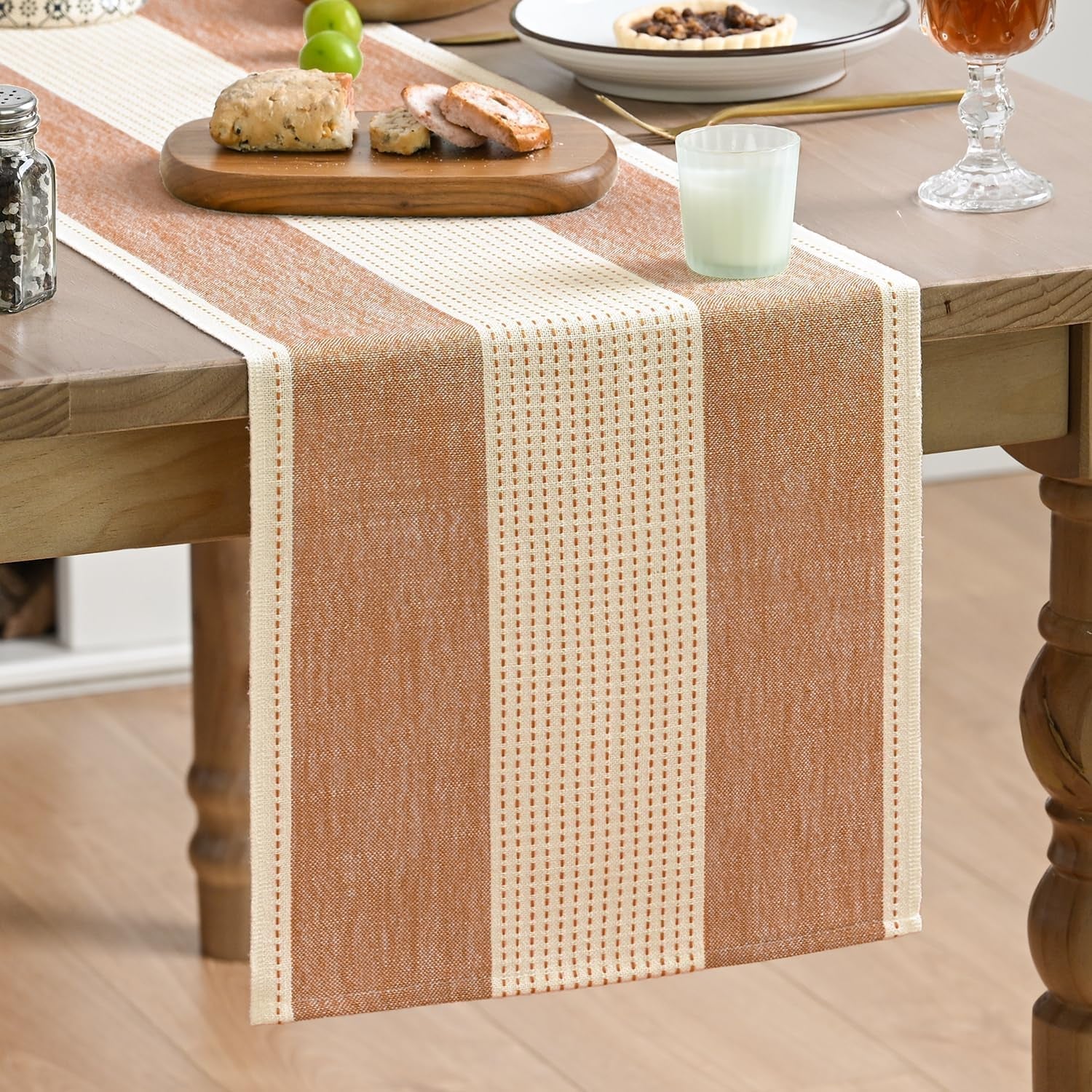caramel-farmhouse-rustic-fall-table-runner-seasonal-macrame-fabric-kitchen-dining-holiday-wedding-table-decor-for-home-party-13x72-inch