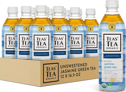 Unsweetened Jasmine Green Tea 16.9 Ounce (Pack of 12) Organic, Sugar Free, 0 Calories1