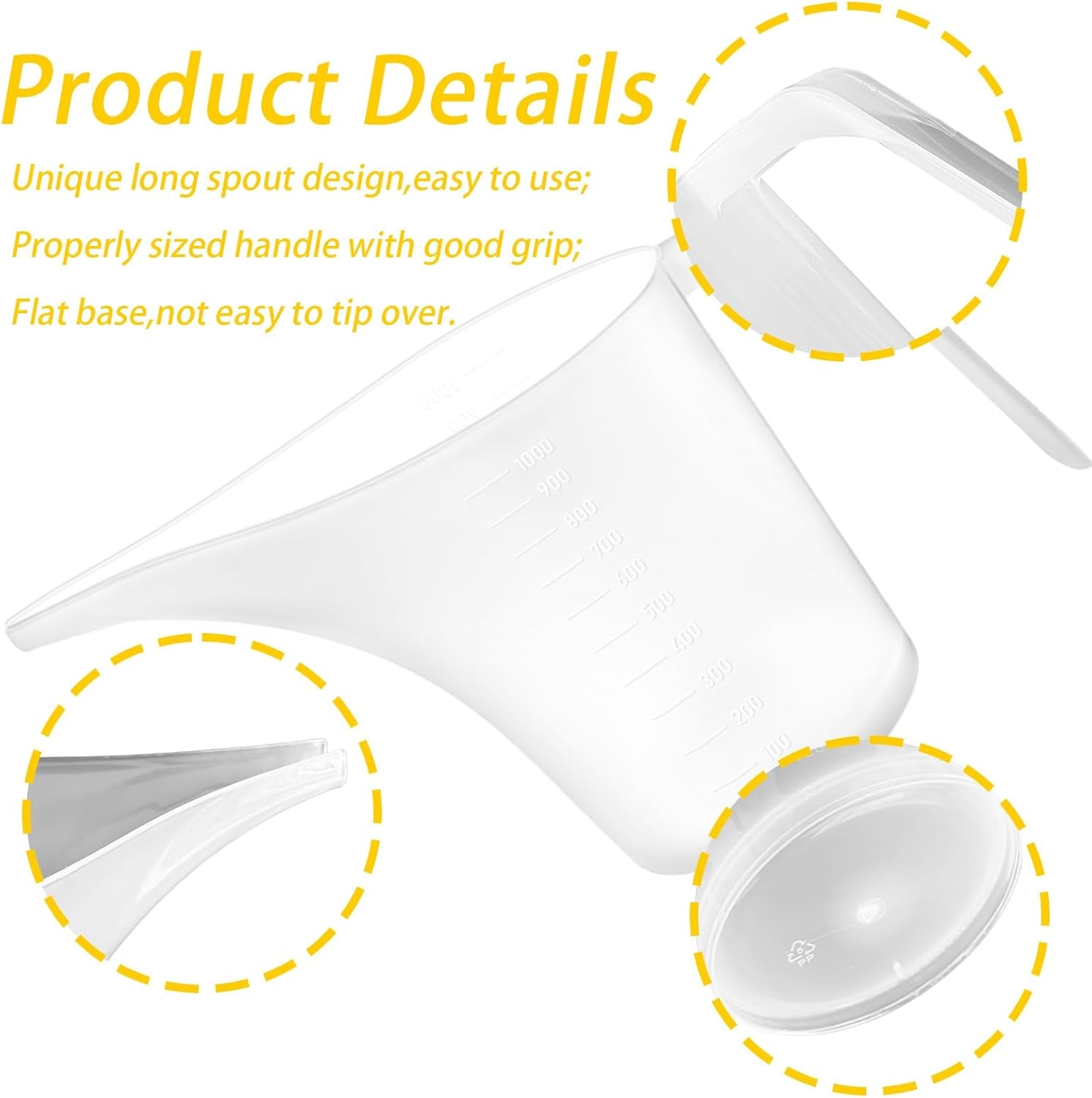 4-pack-measuring-funnel-pitcher-plasticmeasuring-cup-with-long-spout-large-for-bakeware-pancake-batter-muffin-cakes-soap-making-watering-plants1000ml