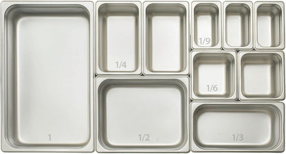 1/3 Size Pan 6" Depth (NSF) | Dishwasher Safe, Heavy-Duty, Reinforced Corners, NSF Certified, Great for Steam Tables, Catering and Food Preparation2