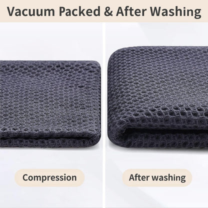 100% Cotton Waffle Weave Kitchen Dish Cloths 10-Pack, Dark Grey | 12 X 12 Inches, Ultra Soft Absorbent Dish Towels, Quick Drying Dish Rags with Hanging Loop7