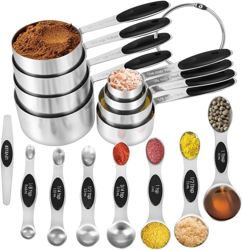 16-pieces-measuring-cups-and-magnetic-measuring-spoons-set-stainless-steel-8-measure-cups-with-silicone-handle-and-7-double-sided-magnetic-measure-spoons-1-leveler