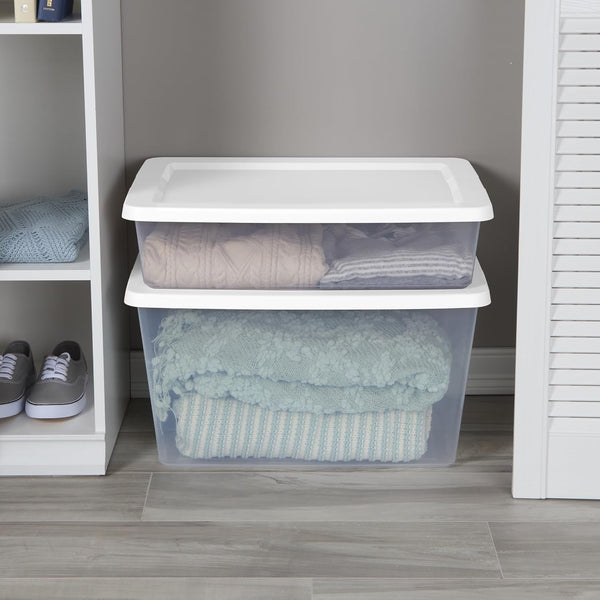 28 Quart Clear Storage Bins, 4-Pack Stackable under Bed Container5