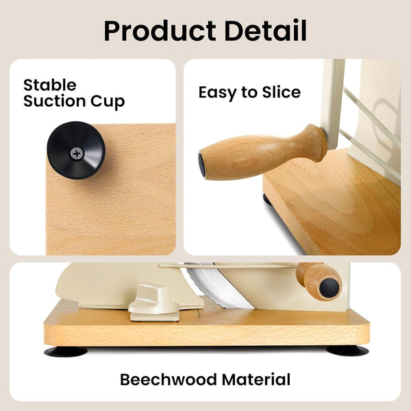Manual Bread Slicer for Homemade Bread, Bread Cutter for Adjustable and Even Slices, Classic Hand Crank Sourdough Slicer with Scale Line & Powerful Suction Cup, Sharp Stainless Steel Blade (Cream)5