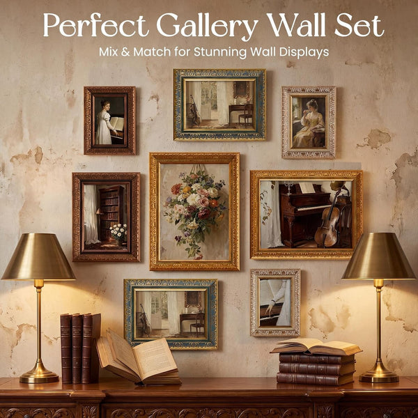 8 Pcs Multicolor Vintage Picture Frames (8X10, 5X7, 4X6)4