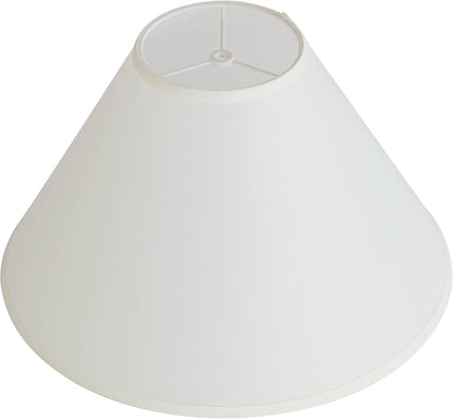 Pre-Assembled Denni Large White Linen Chimney Lamp Shade 6X17X11.5 (Spider) | 6" Top X 17" Bottom X 10" High X 11.5" Slant Replacement for Table + Floor Lamps round Fabric Harp + Finial9