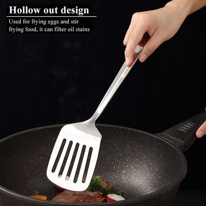 Stainless Steel Kitchen Utensils Set 4Pcs, Cooking Utensils Set, Kitchen Tools Spatulas Set, Cooking Spoons, Home Essentials Kitchen Gadgets Accessories5