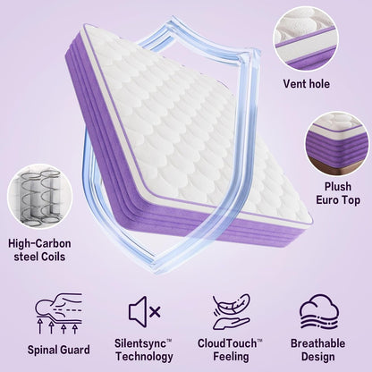 Queen Mattress,12 Inch Queen Size Mattress in a Box,Hybrid Memory Foam with Pocket Springs for Motion Isolation,Medium Firm ＆ Pressure Relief and Cool Sleep,Certipur-Us Certified,No Fiberglass8