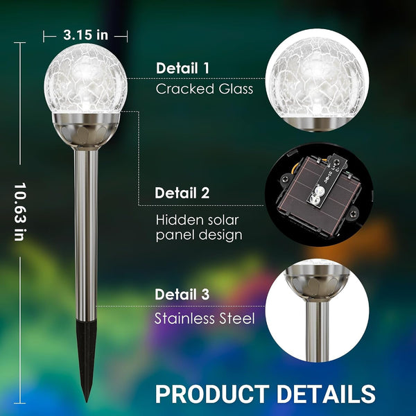 Solar Garden Lights Outdoor, 3 Pack Color Changing Solar Lights2