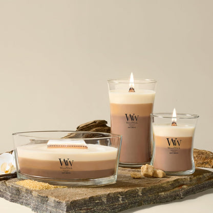 Woodwick Café Sweets Trilogy Holiday Candle Gifts for Women and Men, 9.7 Oz Medium Hourglass Trilogy Candle with Crackling Wick8