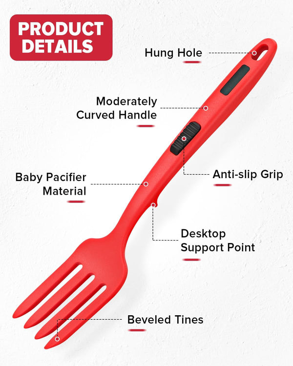 Large Silicone Flexible Cooking Fork, Non Stick Whisks for Mix Ingredients3