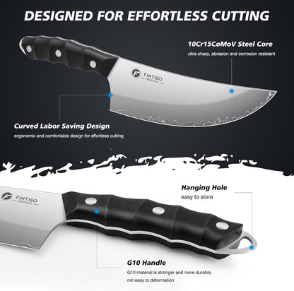 6.9" Viking Butcher Knife, Hand Forged High Carbon Steel Cleaver2