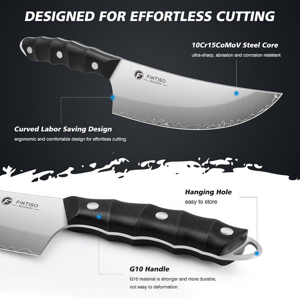 6.9" Viking Butcher Knife, Hand Forged High Carbon Steel Cleaver2