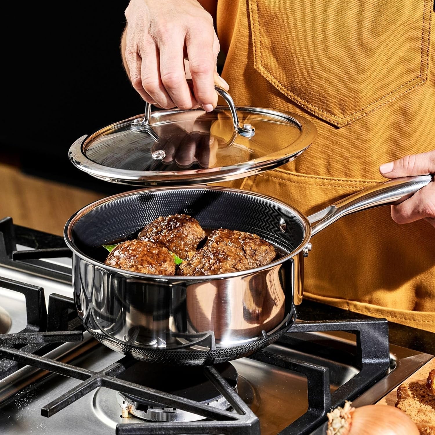 hexclad-3qt-hybrid-nonstick-saucier-with-lid-induction-ready-stay-cool-handles-dishwasher-and-oven-safe-up-to-900-f-compatible-with-all-cooktops
