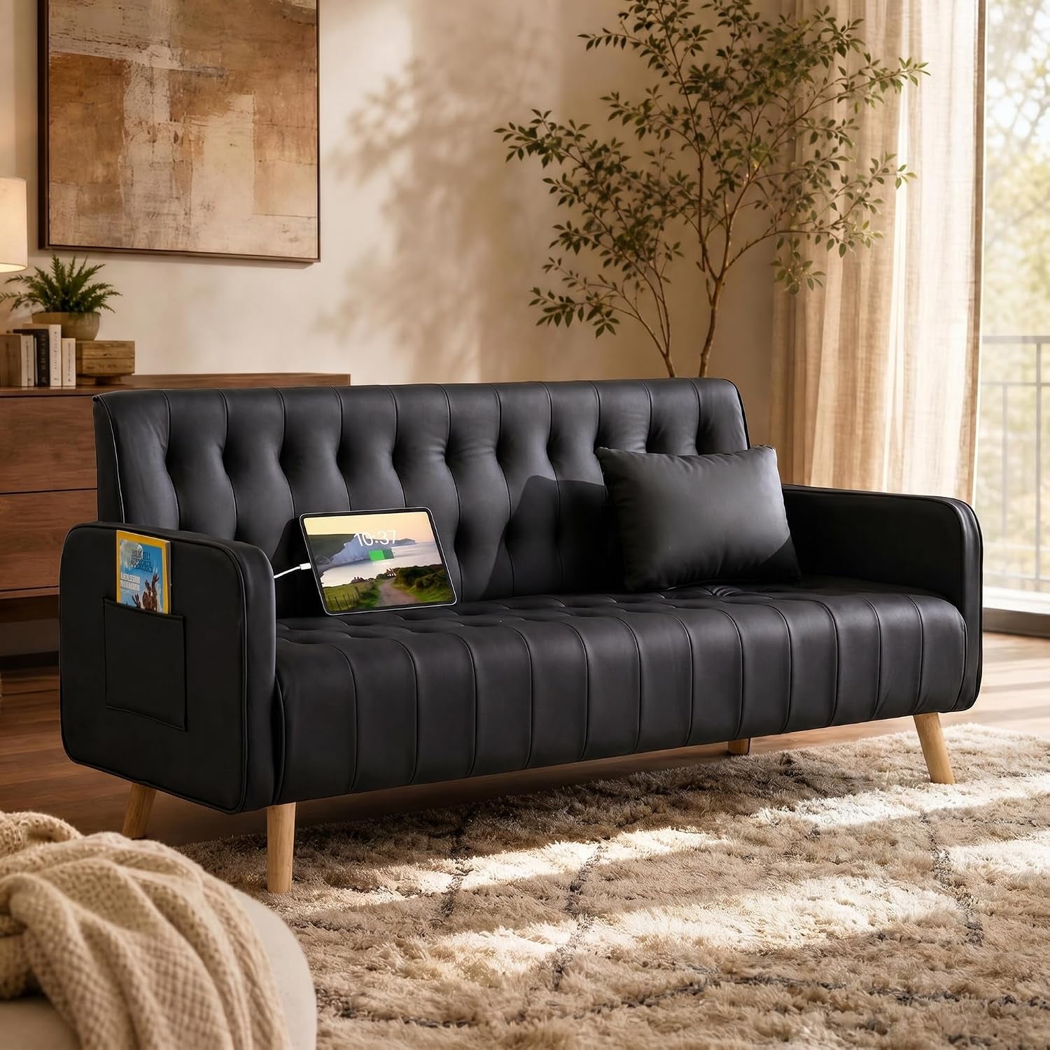 57-faux-leather-loveseat-sofa-small-tufted-couch-1-black