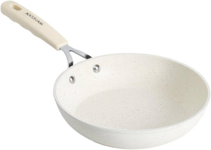 Mini Nonstick Egg Pan, 6.3 Inch Omelet Pan (16 Cm, White) | Small Single Serve Egg Nonstick Skillet, Medical Stone Coating Cookware with Heat-Resistant Handle1