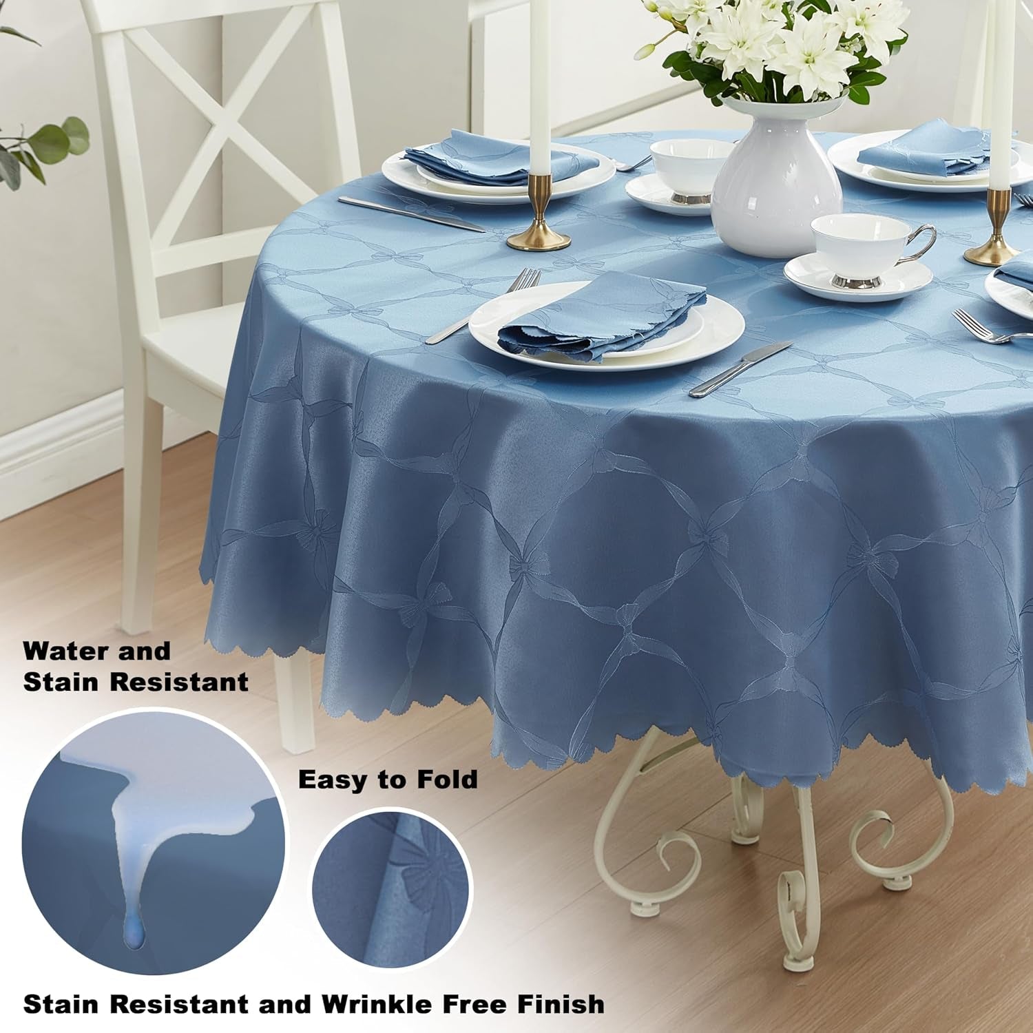 ribbons-and-bows-damask-fabric-tablecloth-blue-70-inch-round-wrinkle-stain-resistant-table-cover