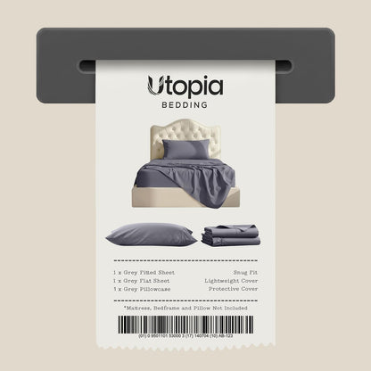 Twin Sheets Set, 3 Pieces 16" Deep Pocket Hotel Luxury Bed Sheets, Grey7