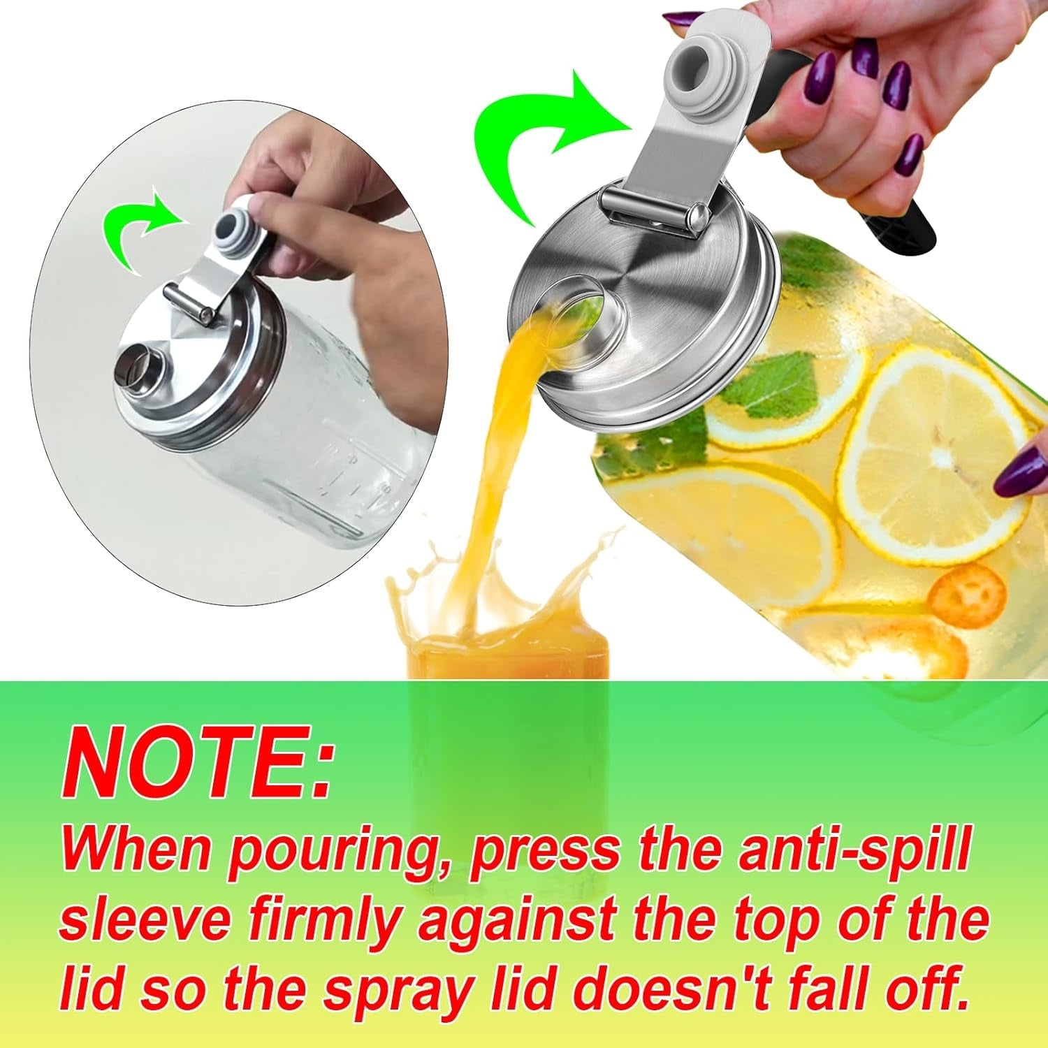 mason-jar-pour-spout-lid-stainless-steel-with-handle-wide-mouth-pour-spout-flip-cap-lids-for-mason-jars-anticracking-leak-proof-seal-cover-airtight-for-drinking-salad-dressing-food-storing2pcs
