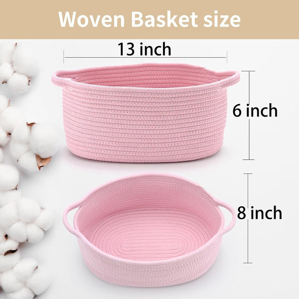 Medium Woven Cotton Rope Basket, Empty DIY Gift Basket for Burr4