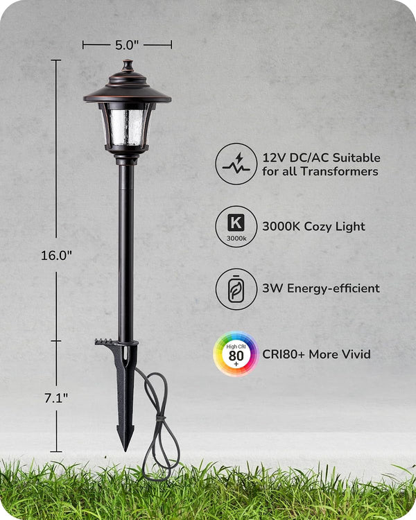 Low Voltage Landscape Lighting 12V 3W 120LM with Connectors 4 Pack6