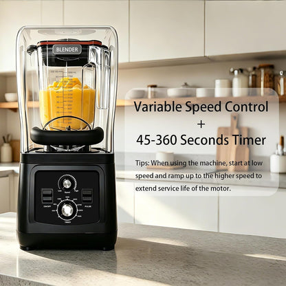 2200W Commercial Blenders for Smoothies 64Oz,Adjustable Speed,1-6 Min Timer | Detachable Sound-Dampening Cover, 6-Leaf Stainless Steel Blades, Professional Blender for Frozen Drinks,Skakes,Ice Crushing4