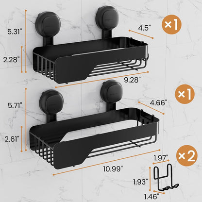 Shower Caddy Visual Safety Suction Cup, Shower Shelves Black5