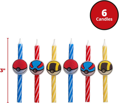 Pokèmon Birthday Candles | Party Cake Decoration Toppers | 6 Count3
