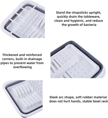 Collapsible Dish Drainer Portable Dinnerware Drainer Organizer for Kitchen RV Campers Travel Trailer Space Saving Kitchen Storage Tray6