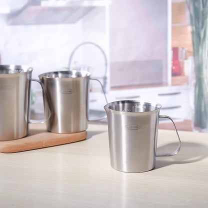 Newness Stainless Steel Measuring Cup, Metal Measuring Cup with Handle (Upgraded, 3 Marking Including Cup/Ml/Ounce Scale), 16 Ounces (0.5 Liter, 2 Cup)9