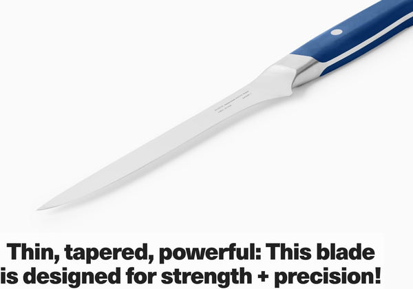 6" Stainless Steel Boning Knife – Precision Blade for Trimming, Deboning & Butchering – High-Carbon Steel for Razor-Sharp Edge – Ergonomic Handle for Control - Blue4