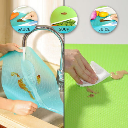 7 PCS Shelf Mats Refrigerator Liners Washable Refrigerator Pads Fridge Mats Drawer Placemats Home Kitchen Gadgets Accessories Organization for Top Freezer(2Green+2Pink+3Blue)5