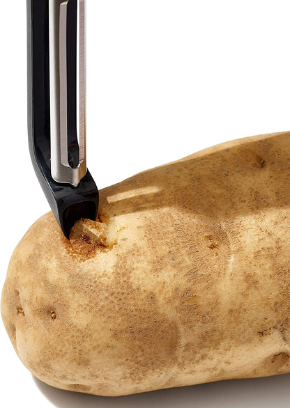 OXO Good Grips Swivel Vegetable Peeler with Soft Comfortable Handle - Black | Soft Non-Slip Grip on Handle, Built-In Potato Eye Remover, Rust Proof, Peels Vegetables and Fruits with Ease6