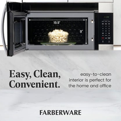 1.7 Cu. Ft. Over-The-Range Microwave Oven – 1000 Watts Power, Auto Cook Settings, Defrost, Easy Clean and Child Safety Lock - Stainless5