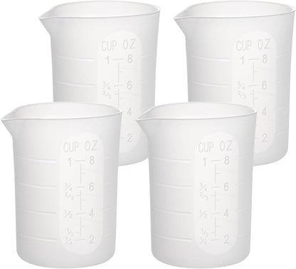 250Ml Silicone Measuring Cups, 4 PCS Large Nonstick Reusable Silicone Mixing Cups Durable Easy Clean for Epoxy Resin, Casting Molds, Stain Jewelry Making, Waxing, DIY, Art, Craft1