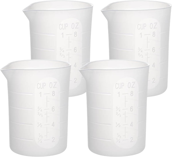 250Ml Silicone Measuring Cups, 4 PCS Large Nonstick Reusable Silicone Mixing Cups Durable Easy Clean for Epoxy Resin, Casting Molds, Stain Jewelry Making, Waxing, DIY, Art, Craft1