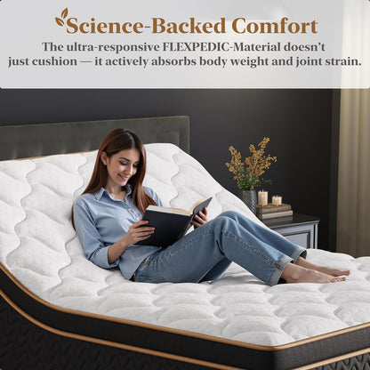 Queen Mattress 14 Inch, Luxury Hotel Cooling Hybrid Bed Mattress in a Box6