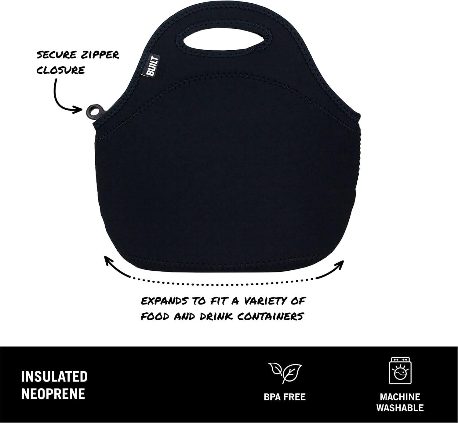 gourmet-getaway-lunch-bag-insulated-neoprene-lunch-box-for-women-and-men-collapsible-and-machine-washable-black