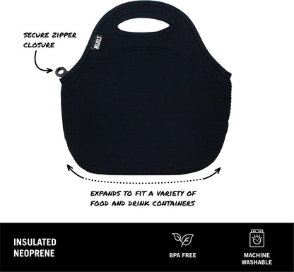 Gourmet Getaway Lunch Bag - Insulated Neoprene Lunch Box for Women and Men, Collapsible and Machine Washable, Black2