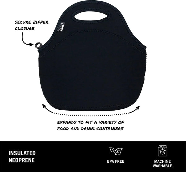 Gourmet Getaway Lunch Bag - Insulated Neoprene Lunch Box for Women and Men, Collapsible and Machine Washable, Black2