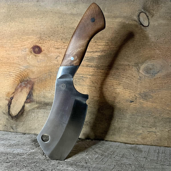 Black Sierra Skinner Cleaver Knife-Building-Kit, Fixed Stainless Steel Blade with Leather Sheath, Hobbyist Chef Cutlery, Carbon Steel Cutlery Meat Cutting Blade, DIY Knife Making Supplies4