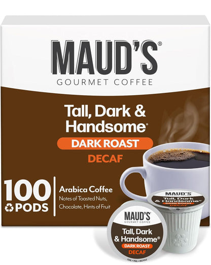 Maud’S Decaf Dark Roast Coffee Pods, 100Ct | Decaffeinated Coffee in Single Serve Pods – Compatible with Keurig Coffee Makers1