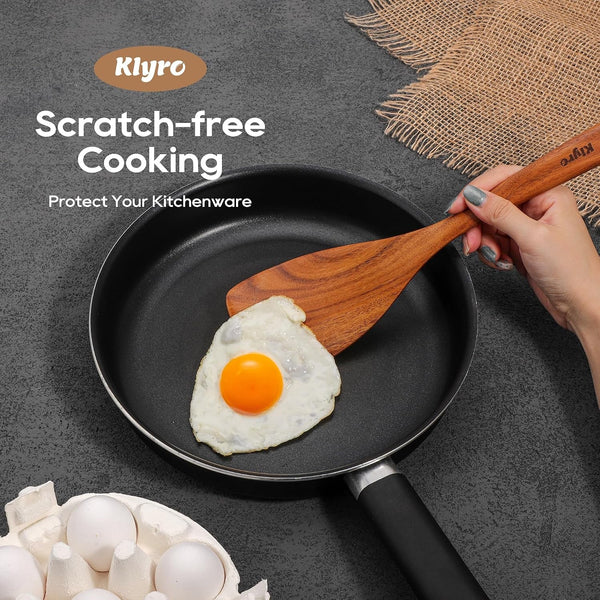 Wooden Spoons for Cooking, Nonstick Kitchen Utensils Set with 4 Piece Measuring Spoons, Comfort Grip Wooden Spatula Set, 9 Piece Teak Wooden Cooking Utensils with Holder and Spoon Rest4