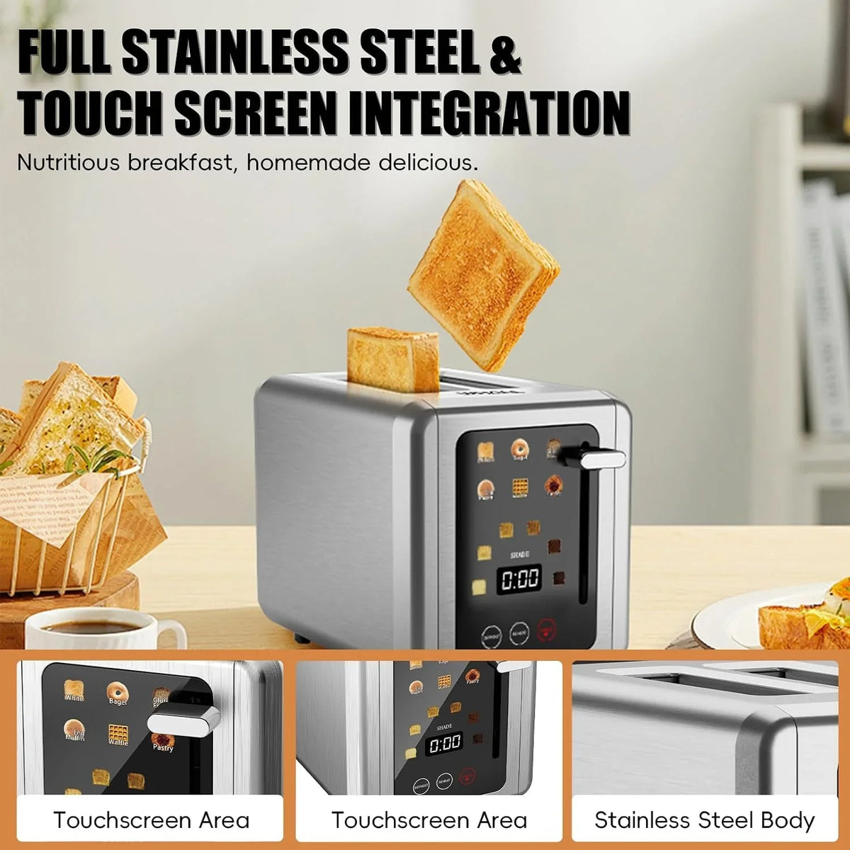 2-slice-toaster-smart-full-touch-screen-extra-wide-slots-silver-stainless-steel-6-shade-settings-reheat-defrost-mute-standby-cancel-bread-bagel-gluten-free-waffle-pastry-digital-timer
