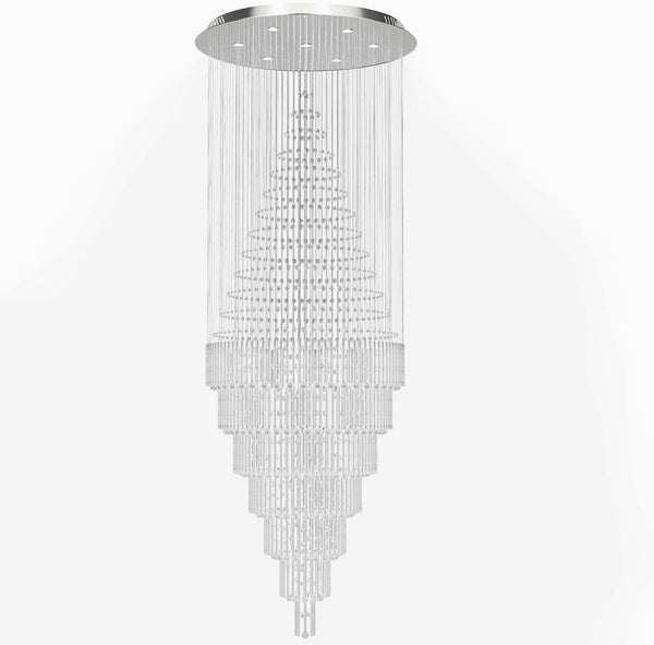 D59''X H120'' Extra Large Chandeliers for High Ceilings Crystal Raindrop Chandeliers Large Villa Chandelier Entrance Foyer Ceiling Light LED Dimmable 2700K-6000K9