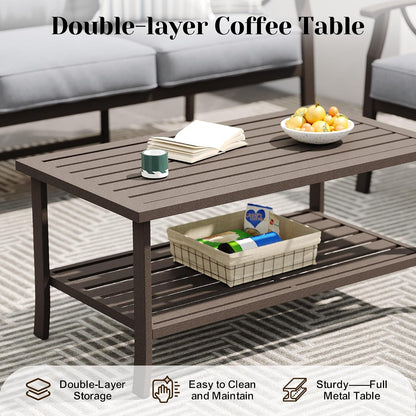 7-Pieces Outdoor Patio Furniture Set, Outdoor Metal Sectional Furniture with Cushions, Outdoor Conversation Seating Set with Coffee Table for Backyard,Garden, Balcony, Deck, Backyard, Grey5